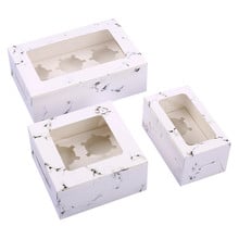 100pcs/lot Marble Pattern Transparent Window Baking Box Round Cup Cake Box West Point Muffin Packing Wedding Gift boxes 2024 - buy cheap