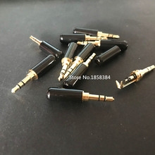 100pcs Copper 3.5mm Audio Jack with Belt Clip Gold-plated 3Pole Male Adapter Earphone Plug For DIY Stereo Headphone 2024 - buy cheap