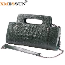 XMESSUN-Bolso de cuero genuino con patrón de cocodrilo para mujer, bolsa de mano de cuero genuino con patrón de cocodrilo, 2021 Cadena, a la moda, F86 2024 - compra barato