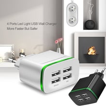 Phone Socket Adapter EU Plug Wall Charger 5V 4A Fast Charging 4 Port USB Hub Wall Charger Phone Socket Adapter EU Plug 2024 - buy cheap