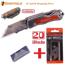 Great Deal Sheffield Utility Folding Knife with Free Gift Original Hook Knife Blades Steel Heavy Blade Knife Paper Cutter Tool 2024 - buy cheap