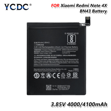 Ycdc 1pc recarregável 3.85v 4000/4100mah bn43 bn 43 lítio li-ion bateria recarregável para xiaomi redmi hongmi nota 4x note4x 2024 - compre barato