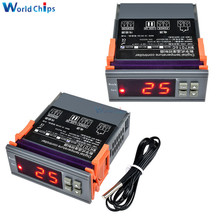 Controlador de temperatura Digital, termostato electrónico con sonda, WH7016C DC 12V 24V AC 220V 10A -50 ~ 110 Celsius LCD 2024 - compra barato