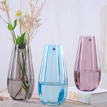Европейская разноцветная стеклянная ваза в серую полоску, прозрачные стеклянные вазы, настольный цветочный горшок, контейнеры для гидропоники, украшение для дома 2024 - купить недорого