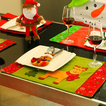 1PCS Santa Claus / Snowman / Deer Elk Christmas Stockings Placemats Knife And Fork Mat Decorations For Home Feliz Navidad Craft 2024 - buy cheap