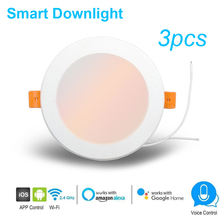 3pcs Smart Voice Control 4 inch Downlight WiFi RGBW 10W support Alexa and Google Home IFTTT automation timer switch Led light 2024 - buy cheap