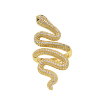 Модное кольцо в виде змеи с полным микро покрытием CZ для женщин золото Цвет тяжелые металлы панк рок кольцо винтажное животное ювелирные изделия оптом 2024 - купить недорого