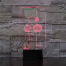 Две башни RGB 3D Ночник светильник USB светодиодный настольная лампа 7 цветов меняющая влюбленных милая девушка подарок Прямая поставка от двери до двери 2024 - купить недорого