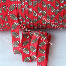 American Football Printed Ribbon Elastic, Super Quality Fold Over Elastic FOE, China Supplier Welcome Wholesale Customized 2024 - buy cheap