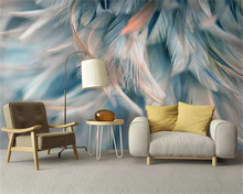 Decorative wallpaper Small fresh style feather background wall painting 2024 - buy cheap