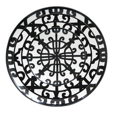Ceramic Plate Round Tray Black Dish Food Container Western Restaurant Geometric Figure Steak Plate Salad Tray Home Cutlery 1pcs 2024 - buy cheap