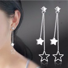 LUKENI Top Quality 925 Sterling Silver Drop Earrings For Women Jewelry Back Charm Star Tassel Earrings For Girl Christmas Gift 2024 - buy cheap