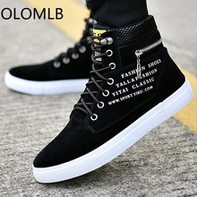NEW Men Shoes High Top Casual Leather Flat Lace-up Boots Male Sneakers Skateboard Sneakers running Travel shoes 2024 - buy cheap