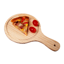 Wooden Round Pizza Pad with Handle Eco-Friendly Groove Surface Pizza Peel Stone Wood Sushi/Cake/Fruits/Cheese Plate Tea Tray 2024 - buy cheap