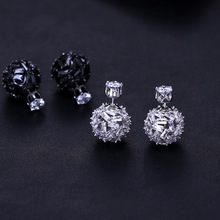 Luxury Trendy jane kelly top new AAA cubic zirconia clear stone big ball stud earrings for women 2024 - buy cheap