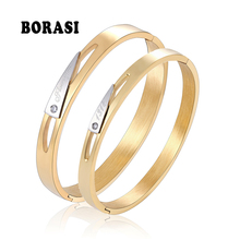 BOBASI New Love Couple Bracelets & Bangles Men Love You Crystal Bracelet Women 1314 Cuff Open Fashion Bracelets Valentine's Gift 2024 - buy cheap