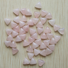 wholesale 50pcs/lot fashion good quality natural stone triangle shape cab cabochon pink beads 10x10x10mm for jewelry making free 2024 - buy cheap