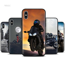 Силиконовый черный чехол для iPhone 7, 11 Pro, XR, 6, X, XS MAX, 8, 6S Plus, 5, 6, 6, 6S, SE, 2020, мобильный телефон, сумка, чехол для мотоцикла, кросс, спорт 2024 - купить недорого