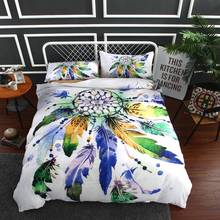 Ink Hd Print Beautiful Bedding Feather Bedding Sets Leaf Mandala Duvet Nordic Bed Cover European And American Style Reactive D 2024 - buy cheap