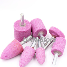 URANN-Cabezal de pulido de corindón cromado rosa en forma de T, cono cilíndrico con vástago de 6mm, 1 Uds. 2024 - compra barato