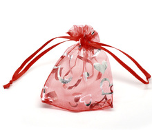 Бусины Из Органзы DoreenBeads, ювелирные сумки из органзы, тянущиеся прямоугольные красные с узором сердца 9 см x 7 см (3 4/8 "x2 6/8"), 4 шт. Новинка 2024 - купить недорого