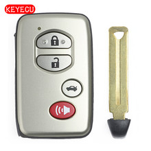 Keyecu capa de chave remota inteligente, capa com 4 botões para toyota avalon camry highlander rav4 2007 2008 2009 2010 2011 2024 - compre barato