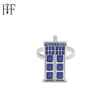 Кольцо с синей эмалью и надписью «Dr Who Dalek» 2024 - купить недорого