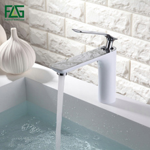 FLG White Painting Basin Faucet Bathroom Single Handle Tap Brand New Washbasin Hot Cold Mixer Deck Mounted Faucets 117-11WC 2024 - buy cheap
