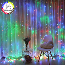 Coversage Fairy Christmas Curtain Garland Light 1.5x1.5M 2x2M Christmas Decorative LED String Xmas Party Garden Wedding Lights 2024 - buy cheap