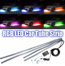 WINTUWAY 4×Car RGB LED Strip Light LED Strip Lights Colors Car Styling Decorative Atmosphere Lamps Car Light With Remote 12V 2024 - buy cheap