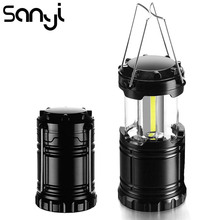 Портативный мини-фонарь SANYI COB, светодиодный фонарь для кемпинга, фонарик для кемпинга, водонепроницаемый светильник онарик с питанием от 3 * AAA 2024 - купить недорого