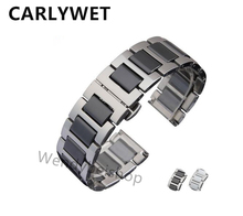 16 18 20mm Silver Solid Steel Watch Band Strap Belt Bracelet  Black White Ceramic For Rolex Omega Tudor Longines Seiko 2024 - buy cheap