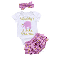 Cute Newborn Baby Girl Clothing Short Sleeve Letter Romper Top Tutu Skirted Bloomers Short +Headband 3PCS Outfit Clothing Set 2024 - buy cheap