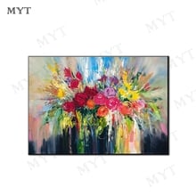 Large Sizes Gift Abstract Still Life Flowers Oil Painting On Canvas Hand Painted Wall Picture For Living Room Bedroom Home Decor 2024 - buy cheap