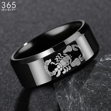 Кольцо скорпиона из нержавеющей стали, 8 мм, в стиле панк, черное, с животными, подарок другу 2024 - купить недорого