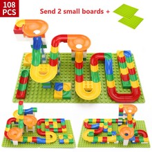 54-248PCS Marble Race Run Maze Ball Slide Track Building Blocks Funnel Bricks Compatible Duplo Blocks DIY Toys For Kids 2024 - buy cheap