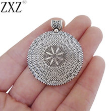 ZXZ 5pcs Round Edelweiss Flower Charms Pendants For DIY Necklace Jewelry Making Finding 44x36mm 2024 - buy cheap