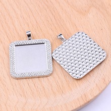 Base de cabochão de strass reidgaller, 2 peças com configurações de 25mm quadradas, bandeja pingente em branco, acessórios para fazer joias diy 2024 - compre barato