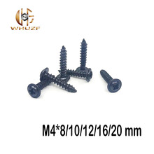 50pcs M4*8/10/12/16/20 mm Pan Tip Round with Pad Self-tapping Screw Black/ with Self-tapping Screws 2024 - buy cheap