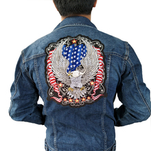 USA FLAG Eagle Iron On Patch Embroidered Applique Sewing Label punk biker Patches Clothes Stickers Apparel Accessories Badge 2024 - buy cheap