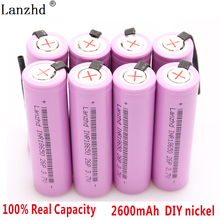 8 шт. DIY 18650 батарея INR18650 никелевые листы 18650 аккумуляторные батареи литий-ионная разрядка 2600 мАч 3,7 В для дистанционного управления 2024 - купить недорого