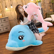 New 1pc 60cm-130cm Soft  Rainbow Dolphin Plush Toys Dolls Stuffed Animal Pillow Kawaii  Pillow Kids Toy Christmas Gift for Girls 2024 - buy cheap