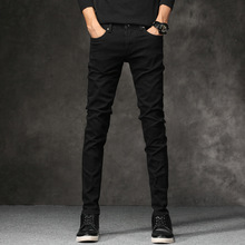 Новинка Весна 2021, мужские джинсы, черные классические модные дизайнерские джинсы скинни, мужские повседневные Высококачественные облегающие брюки 2024 - купить недорого