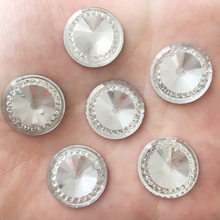 DIY 10PCS 18mm AB Resin Transparent Round Flatback Rhinestone Wedding Button DIY F287 2024 - buy cheap