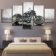 Modular Pictures HD Prints Home Decor 5 Pieces Bedside Background Wall Art Motorcycle Canvas Painting Artwork Creative Poster 2024 - buy cheap