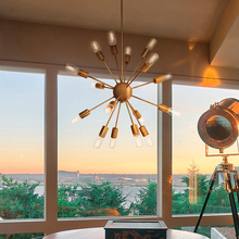 Lámpara colgante de hierro con bola de vidrio de estilo moderno nórdico americano, lámpara colgante para sala de estar, restaurante, dormitorio 2024 - compra barato