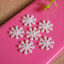 100pcs 12mm Christmas White Pearl Resin Snowflake Flatbacks Embellishments DIY Phone Decorations Scrapbooking Crafts 2024 - buy cheap