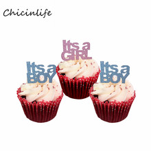 Chicinlife 5 uds su un niño niña Cupcake Toppers niños decoración de fiesta de cumpleaños Baby Shower género revela suministros de fiesta 2024 - compra barato