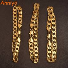 Anniyo (цельнокроеное платье) золото Цвет звено цепи Браслеты для Для мужчин Для женщин Для мужчин унисекс арабо-африканской Ближнего Востока браслеты подарки #009716 2024 - купить недорого