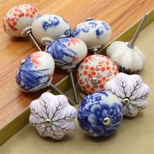 Kids room Drawer Knob Handle Colorful Pumpkin style Dresser Pull Ceramic Kitchen Cabinet Handle Knob YH1588 2024 - buy cheap